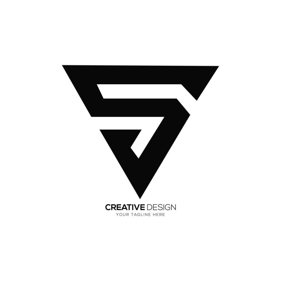 Letter Sv triangle shape unique abstract modern monogram logo vector
