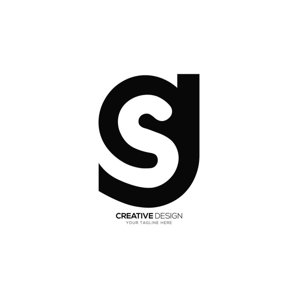 Letter sg negative space modern lowercase creative monogram logo vector