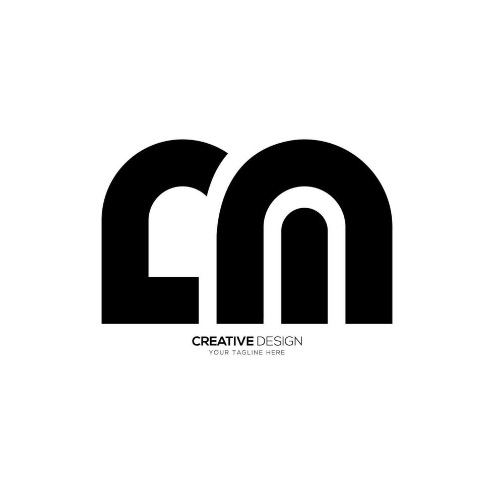 Letter CM or MC new unique shape creative abstract monogram logo design vector