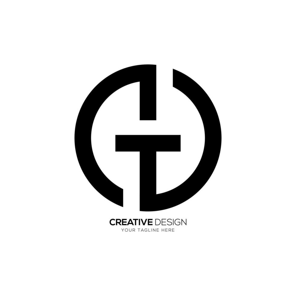 Circle shape letter c t d rounded style modern monogram creative shapes alphabet logo vector
