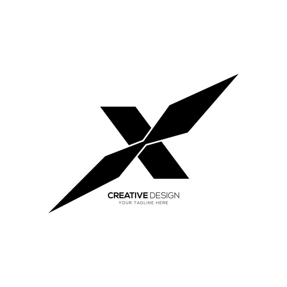 Letter X with knife shape modern unique gaming branding logo vector