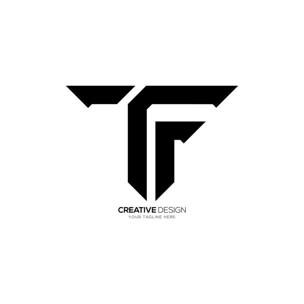 Letter mark TF modern stylish unique shape monogram logo branding vector