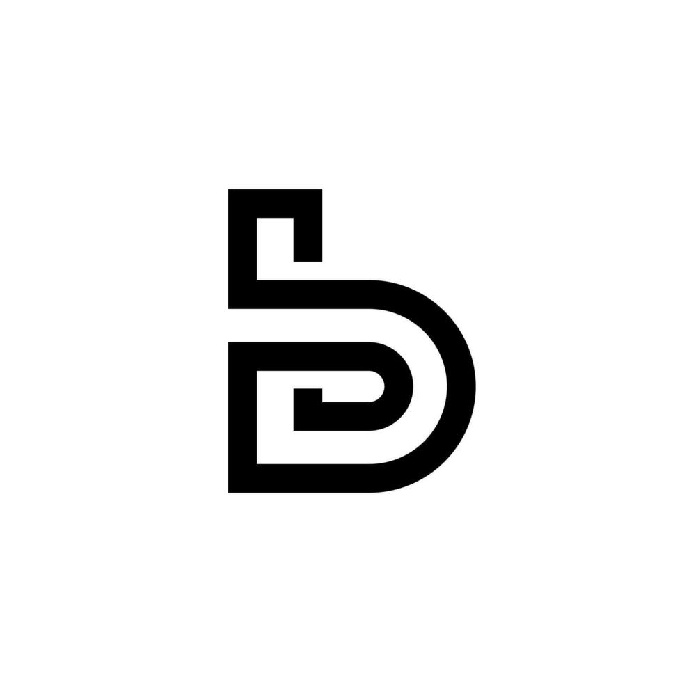Letter PB or BP with creative unique line art modern shape monogram lowercase logo concept vector