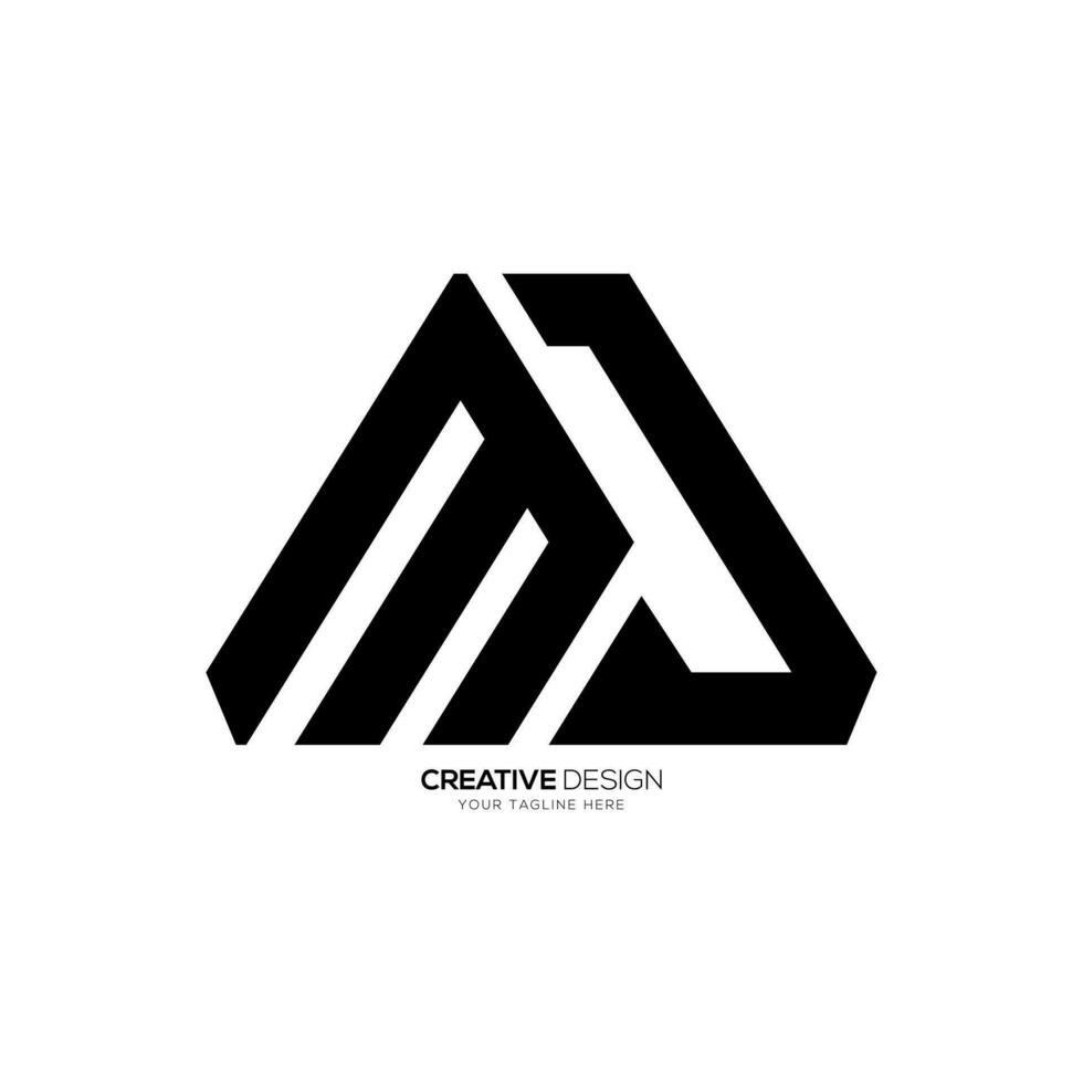 Modern unique shape letter MD stylish monogram business logo vector