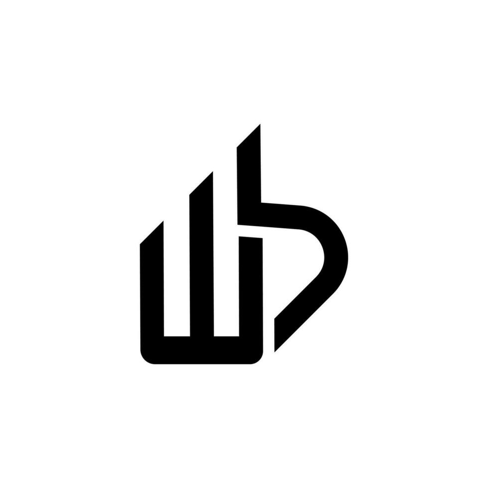 Letter Wb creative flat initial typography monogram logo design idea vector