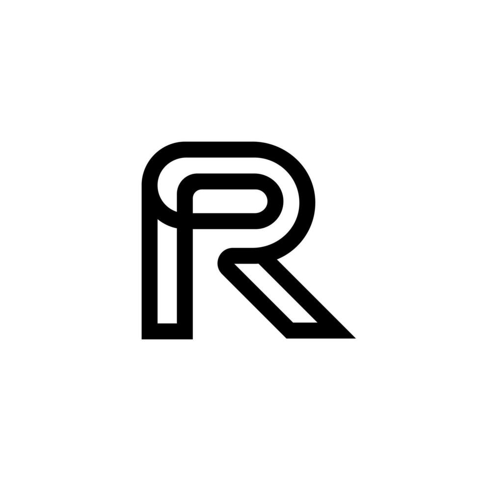 Minimal typography letter PR creative elegant line art monogram fashion logo vector