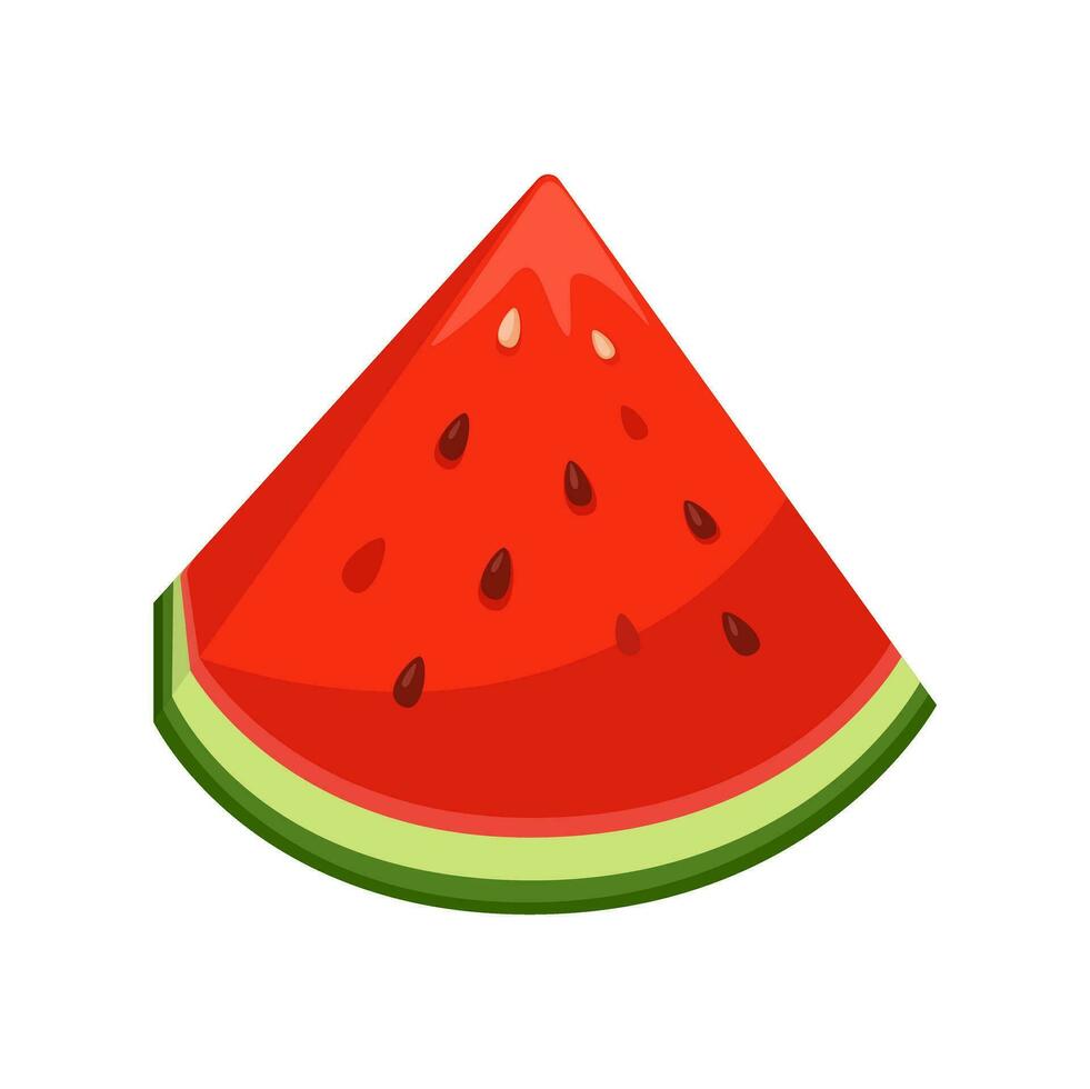 sandía rebanada Fruta símbolo dibujos animados ilustración vector