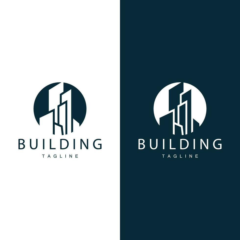 Modern City Building Logo Design, Luxurious and Simple Urban Architecture vector