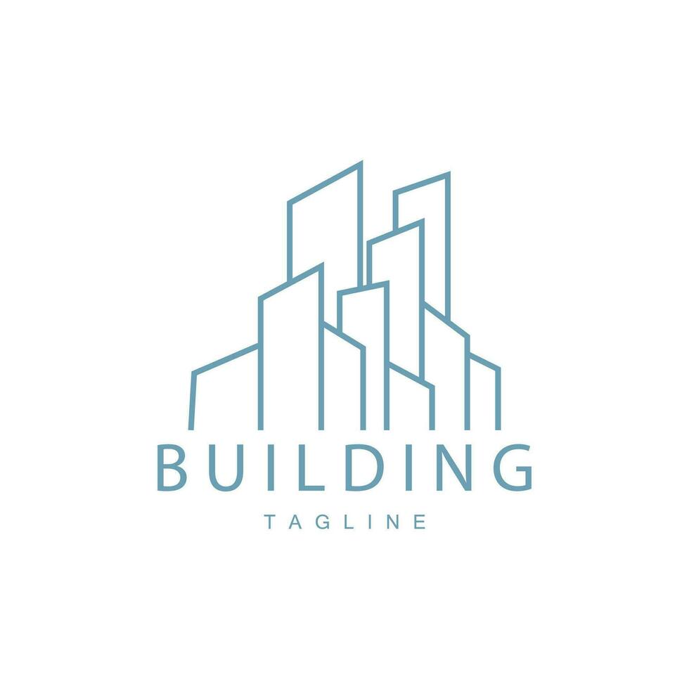 Modern City Building Logo Design, Luxurious and Simple Urban Architecture vector