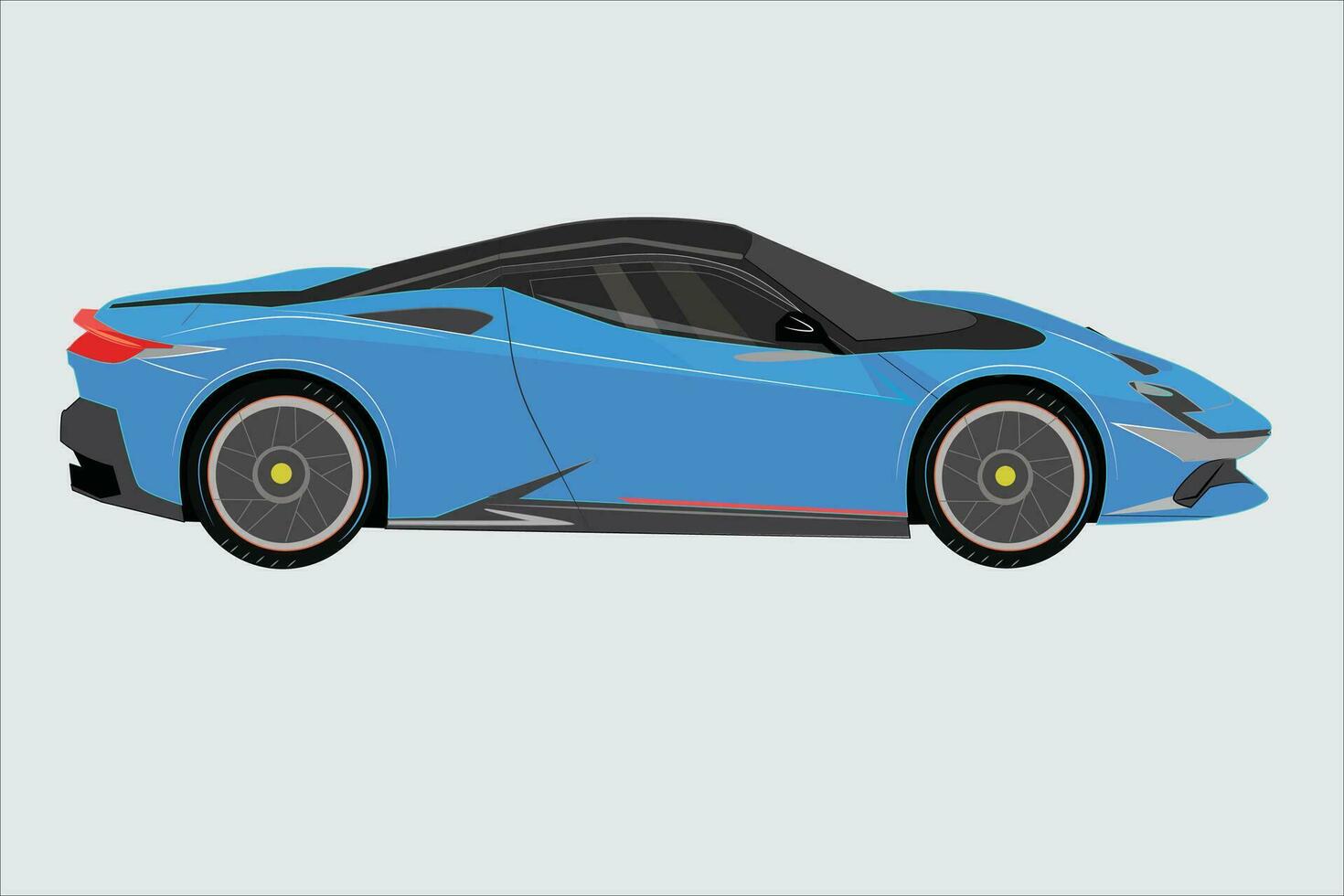 Realistic coupe sedan high class premium luxury elegant blue sport color, car 3d model electric power style urban lifestyle business modern artwork design vector template isolated