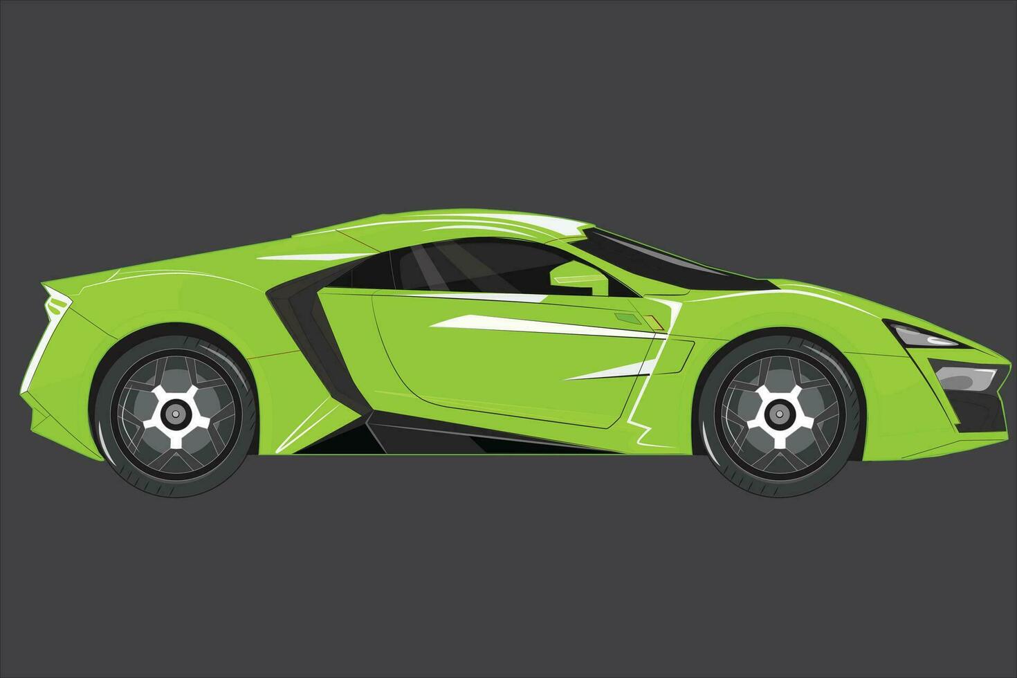 realista cupé sedán alto clase prima lujo elegante verde deporte color, eléctrico poder coche urbano estilo de vida negocio moderno obra de arte aislado modelo vector diseño