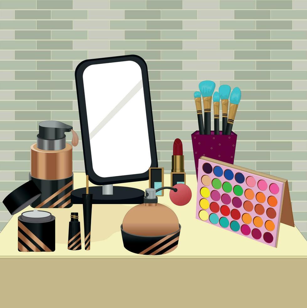 Makeup kits illustration vector