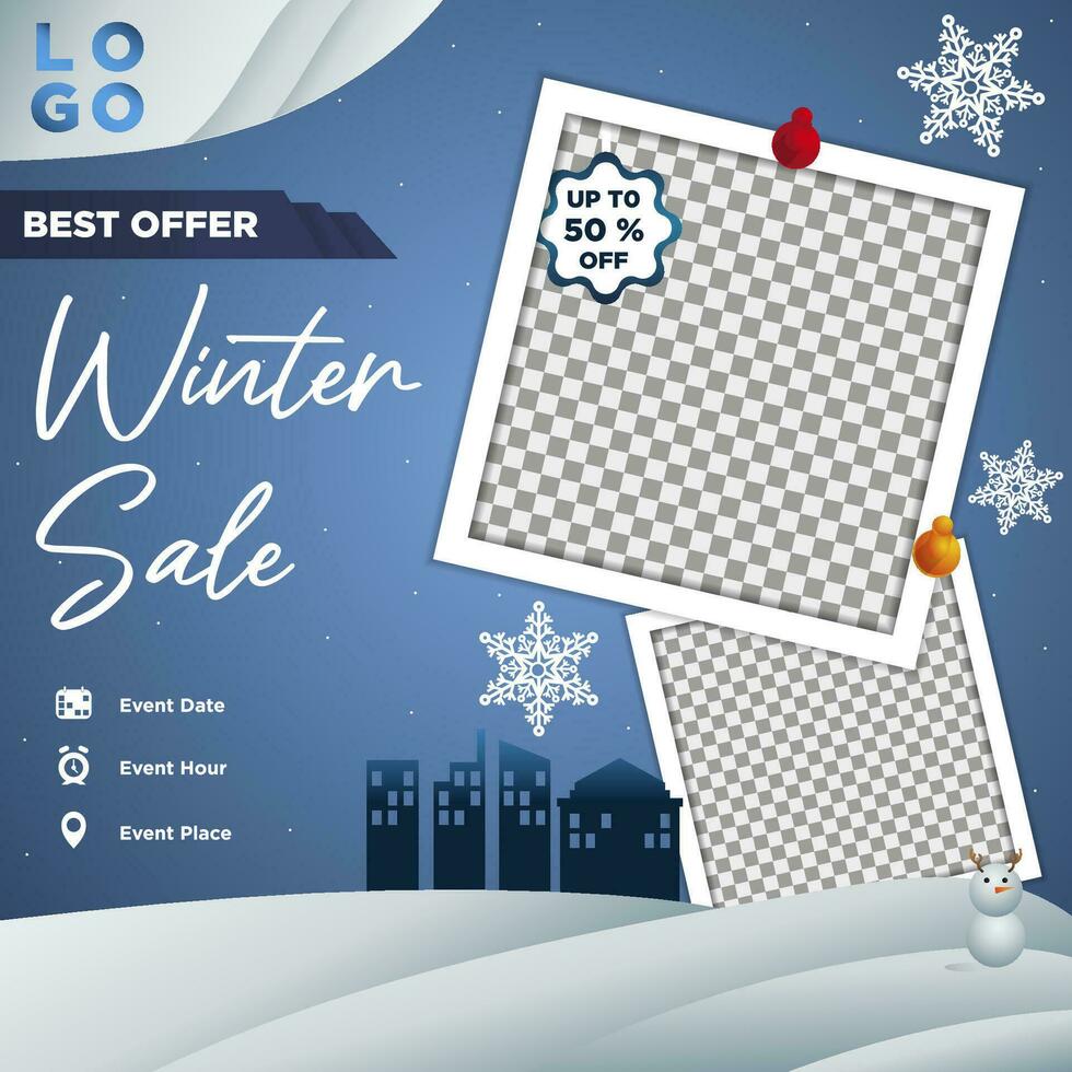 Vector Exclusive Design Template For Winter Sales