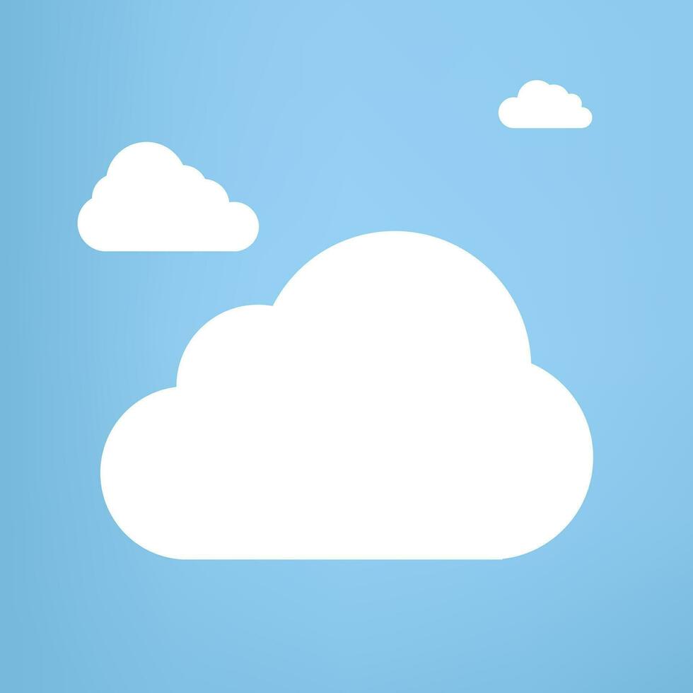 Set of three Clouds collection in flat design styles, cloud concepts, clouds element, clouds on isolated blue background vector