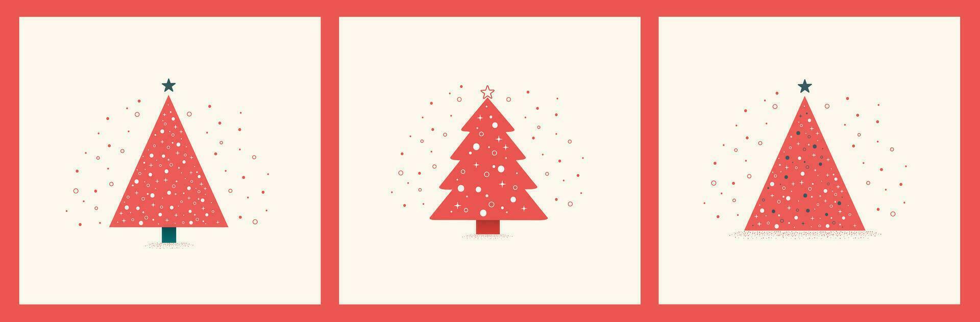 minimal red Christmas tree vector illustration