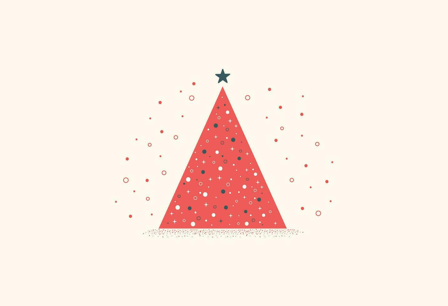 minimal red Christmas tree vector illustration