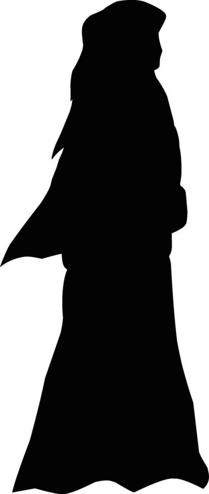 Woman muslim silhouette vector illustration. Woman muslim with hijab for eid mubarak. Ramadan design graphic in muslim culture and islam religion