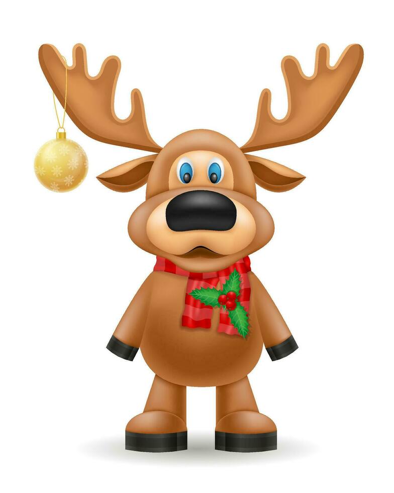christmas deer new year holiday symbol vector illustration isolated on white background