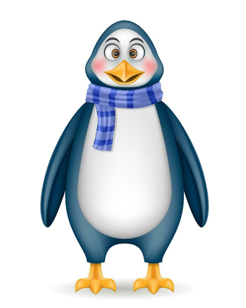 christmas penguin new year holiday symbol vector illustration isolated on white background