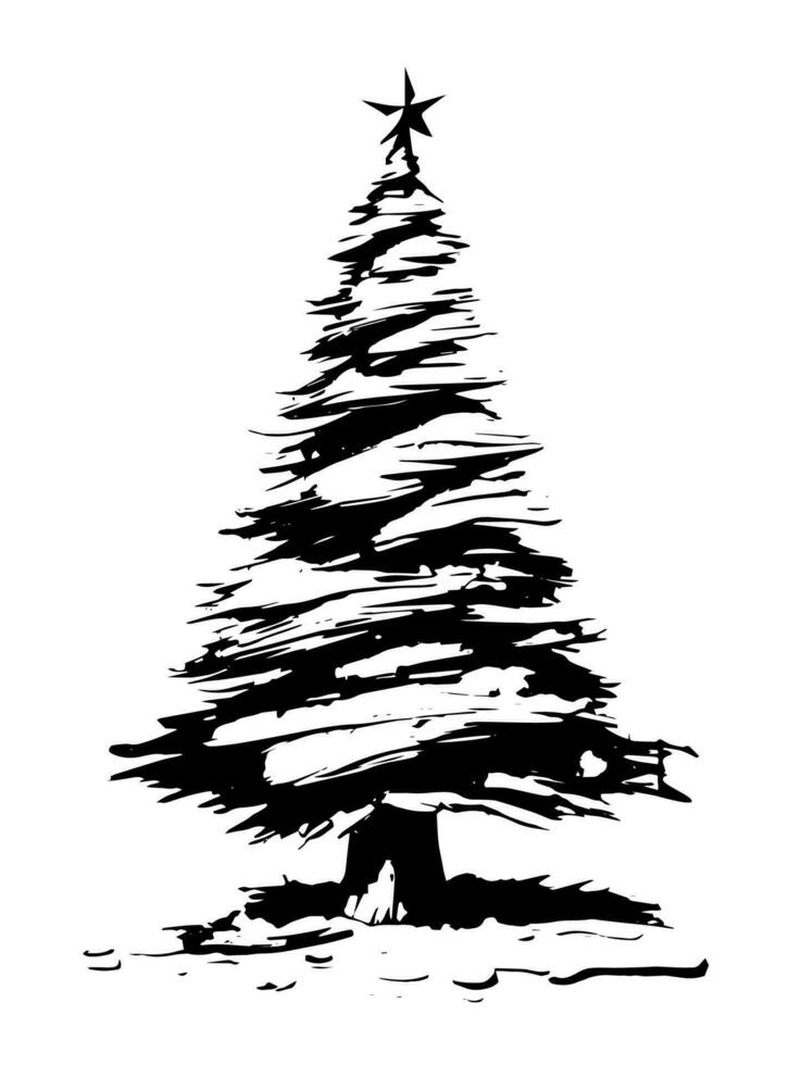 Navidad nuevo año árbol es el principal atributo de el invierno fiesta valores vector ilustración