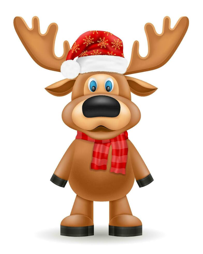 christmas deer new year holiday symbol vector illustration isolated on white background