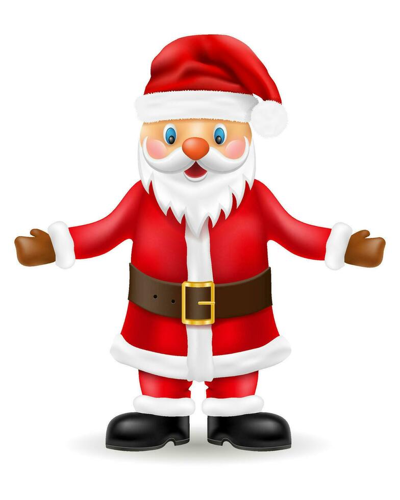 new year and christmas santa claus vector illustration isolated on white background