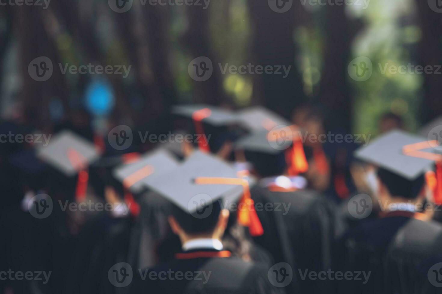 shot of graduation hats during commencement success graduates of the university, Concept education congratulation. Graduation Ceremony ,Congratulated the graduates in University. photo