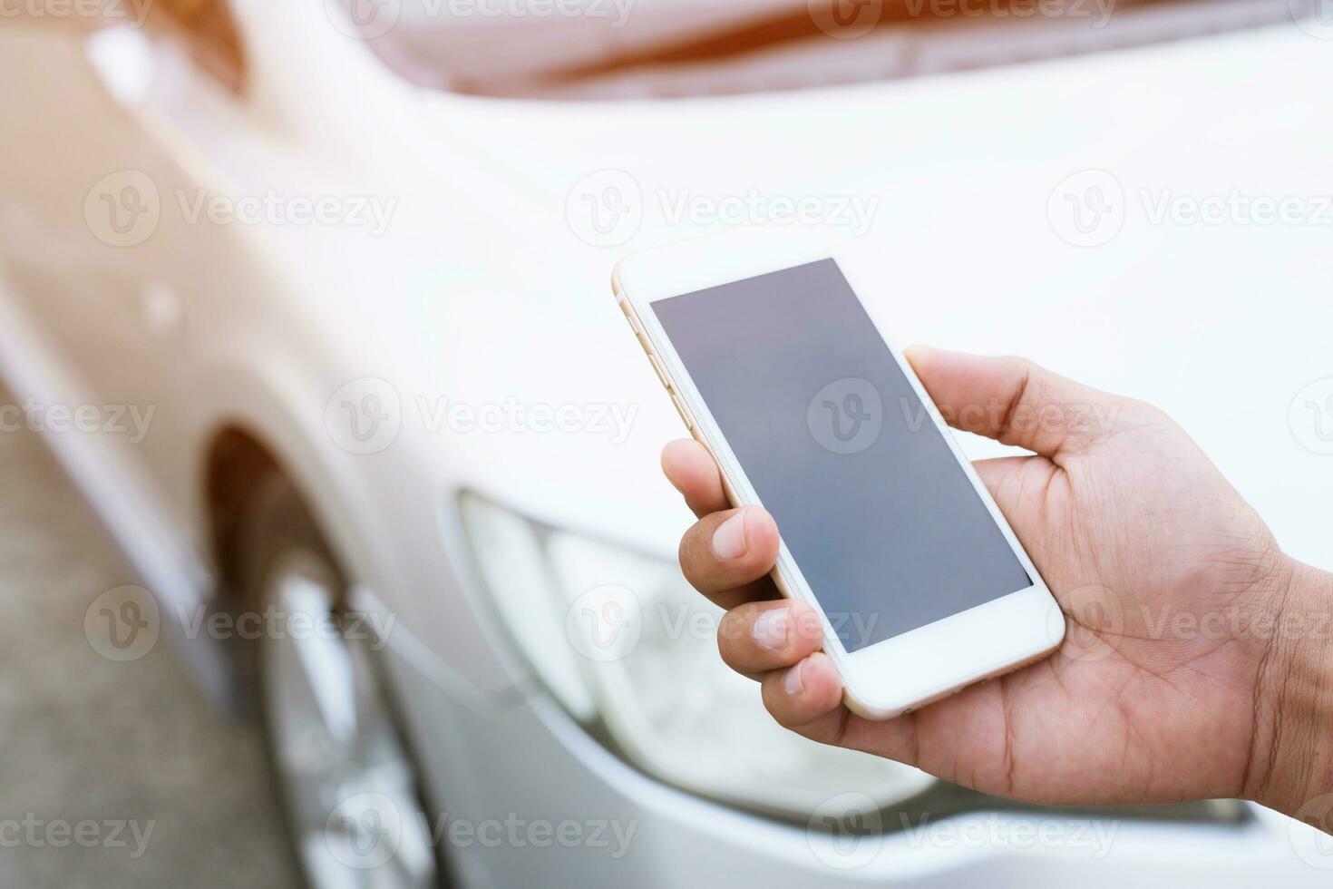 Phone and car photo