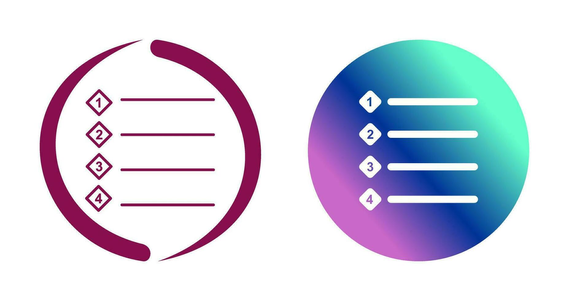 Unique Numbered list Vector Icon