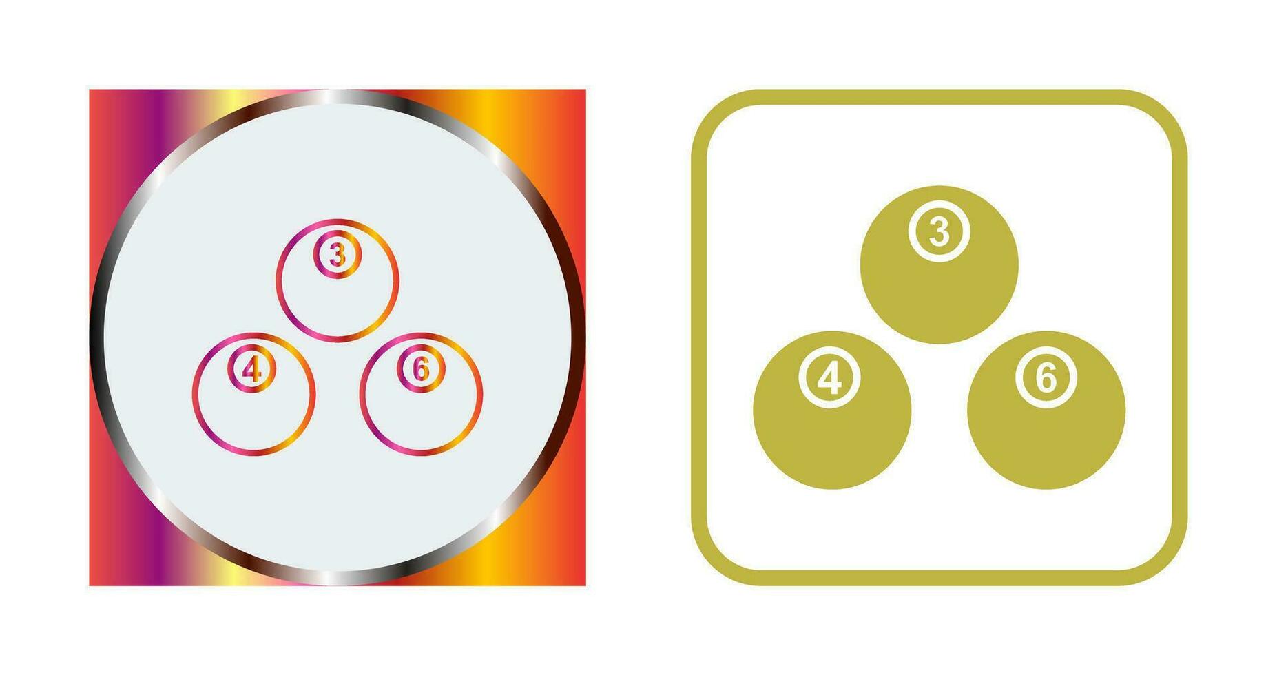 Unique Snooker Balls Vector Icon