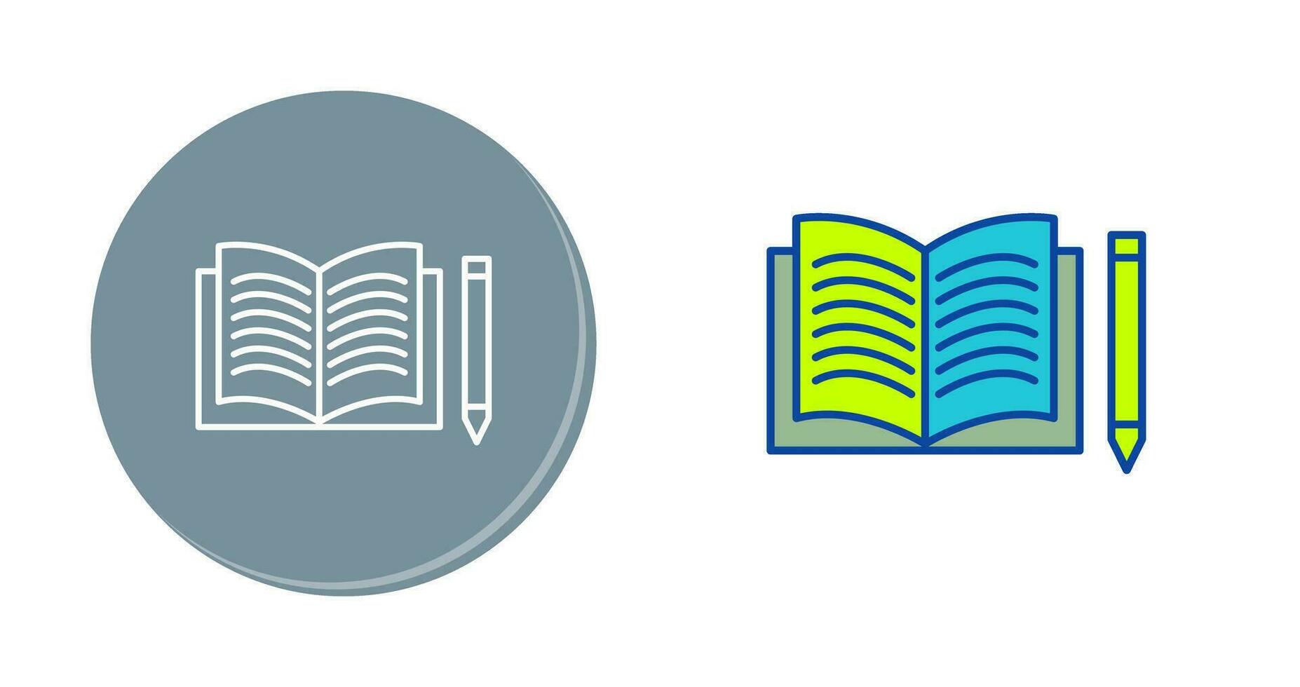 Unique Pencil and Book Vector Icon