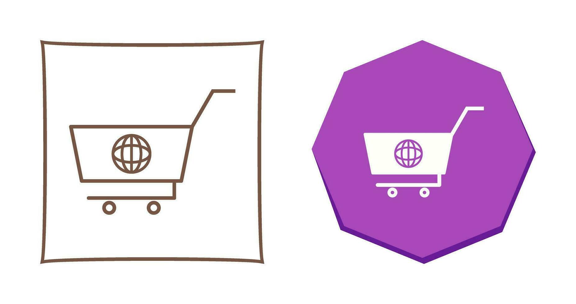 Unique Global Shopping Vector Icon