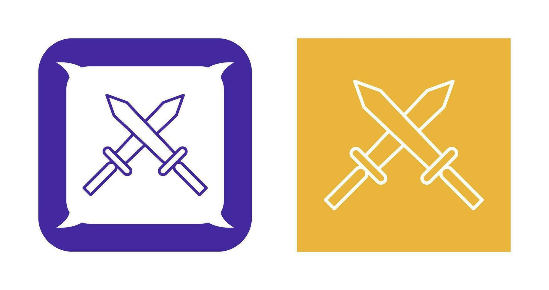 Unique Two Swords Vector Icon