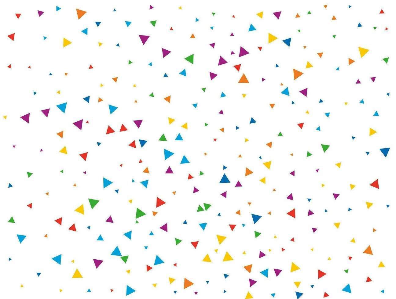 New Year Triangular Confetti. Light Rainbow glitter confetti background. Colored festive texture vector