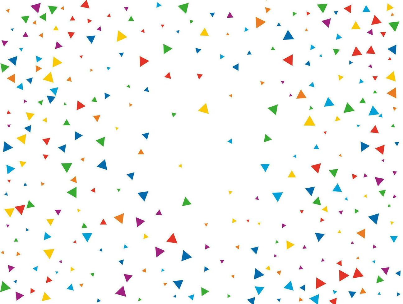 New Year Triangular Confetti. Light Rainbow glitter confetti background. Colored festive texture. vector