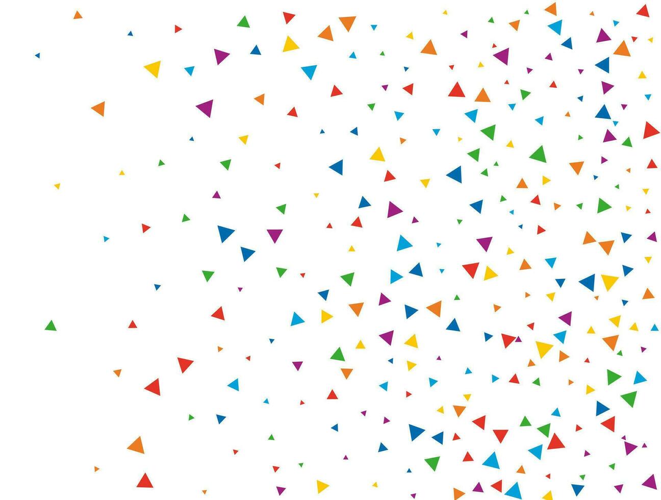 New Year Triangular Confetti. Light Rainbow glitter confetti background. Colored festive texture. vector