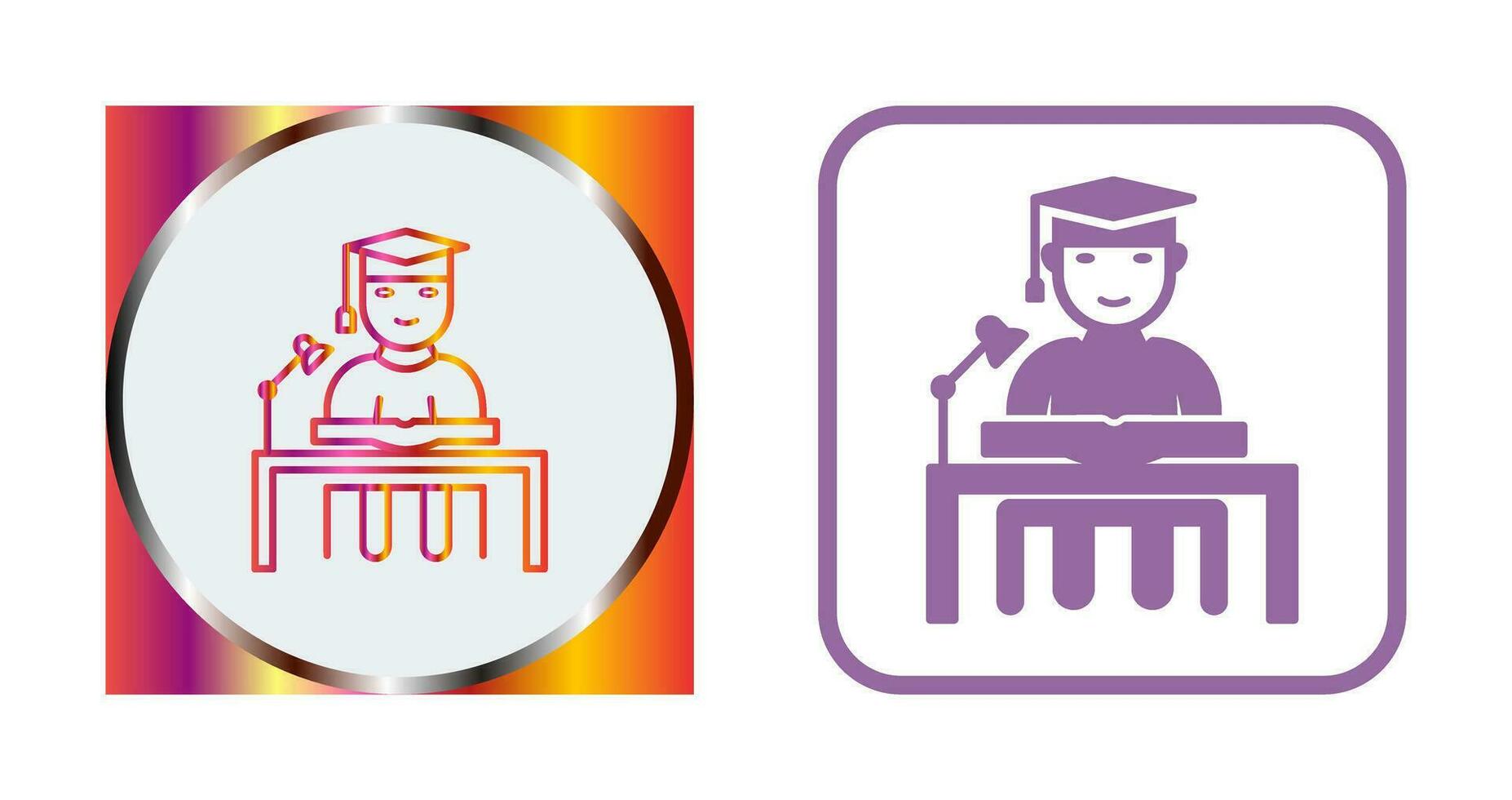 Unique Studying on Desk Vector Icon