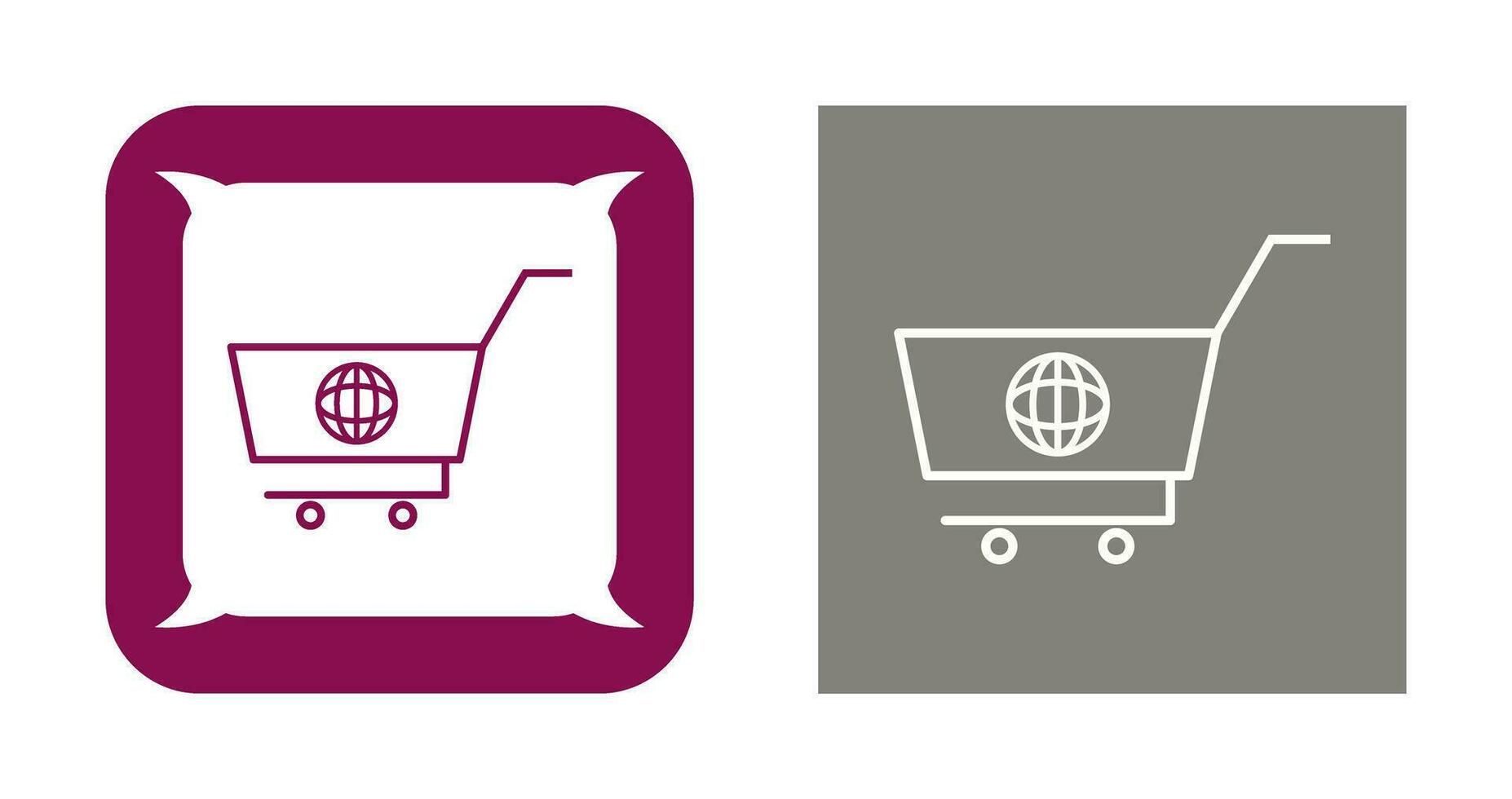 icono de vector de compras global único