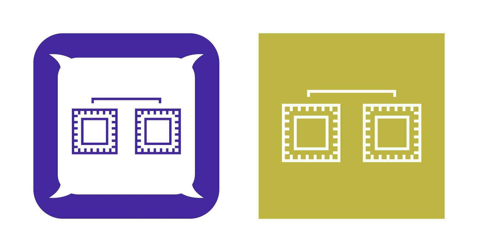 Unique Processors Connected Vector Icon
