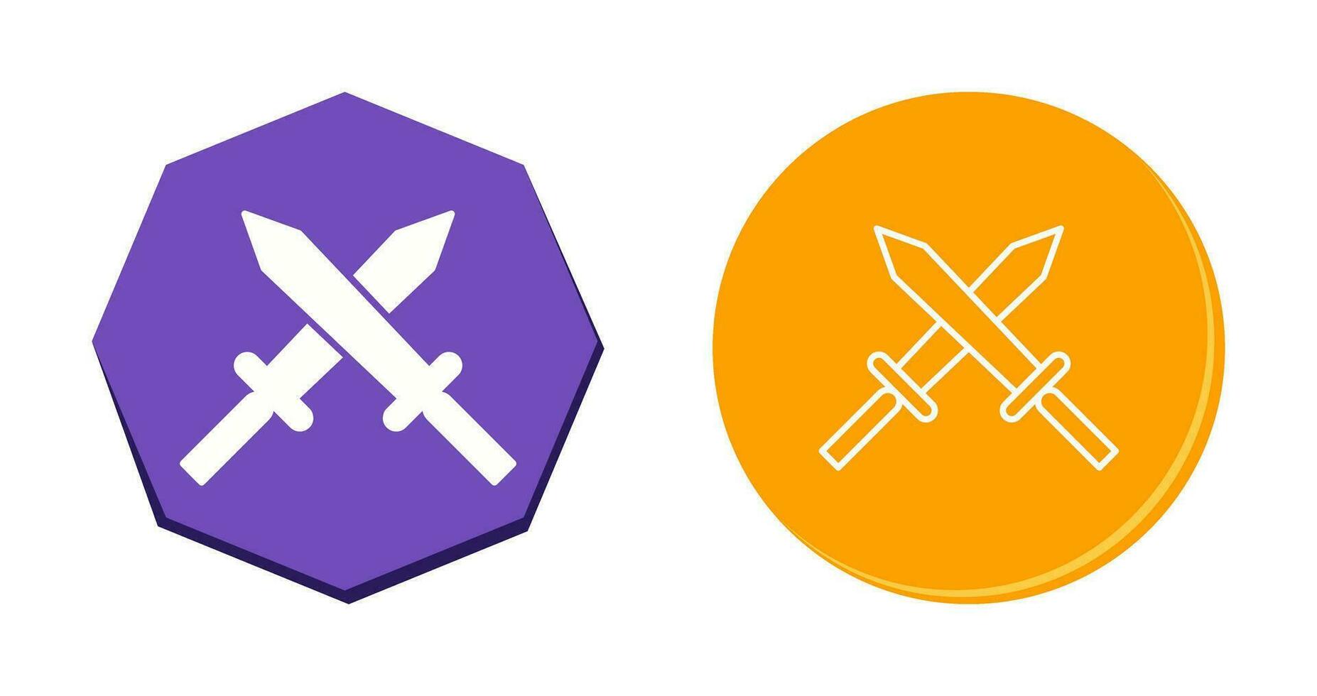 Unique Two Swords Vector Icon