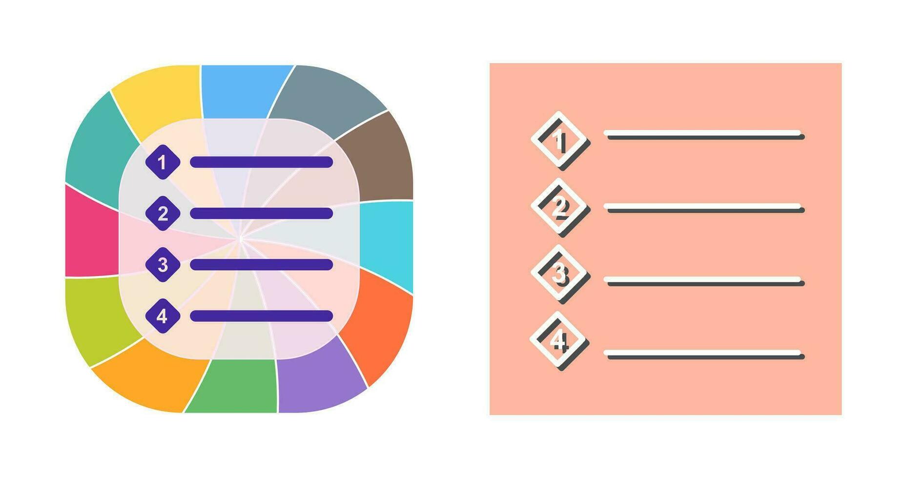 Unique Numbered list Vector Icon