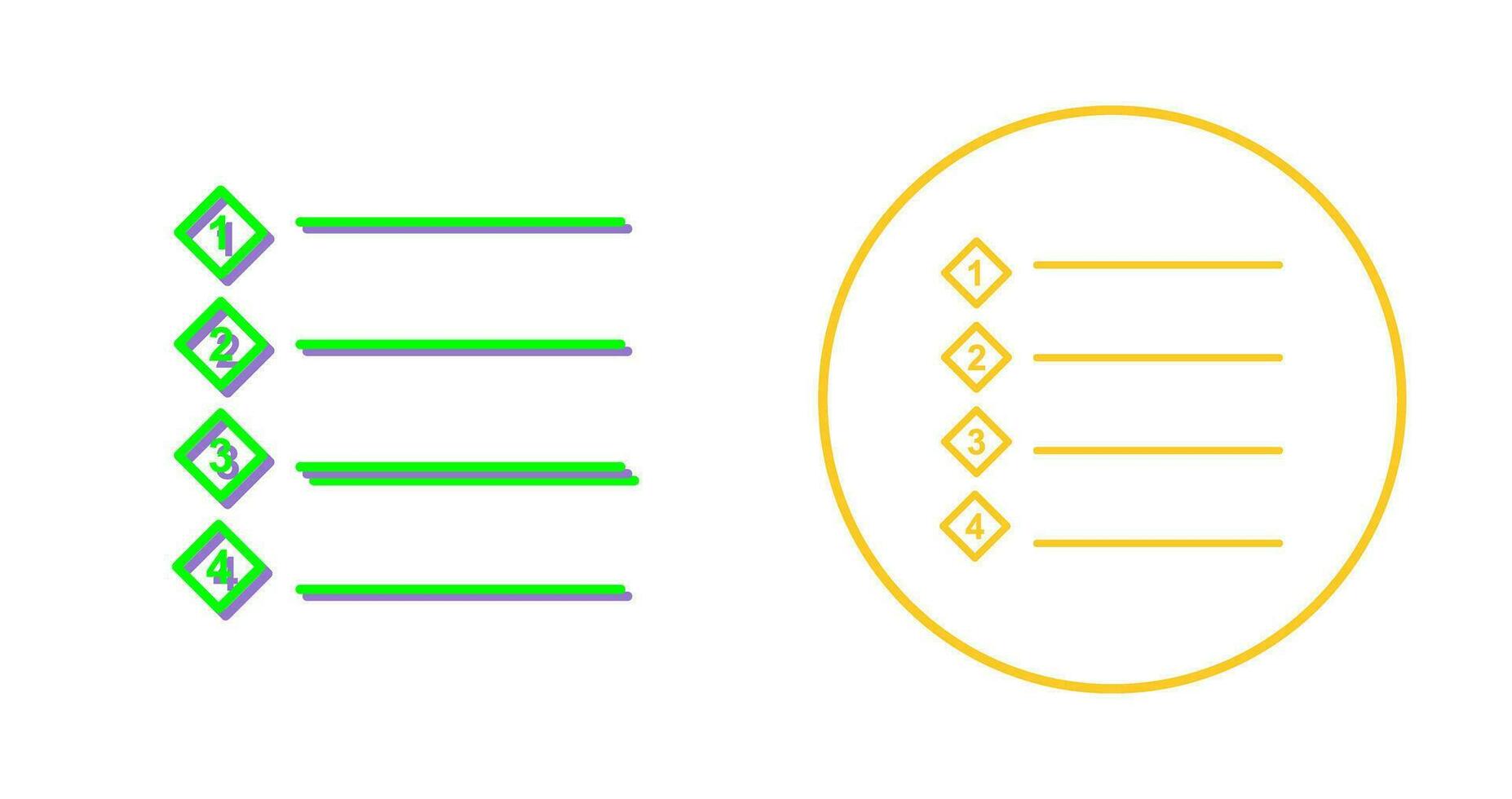 Unique Numbered list Vector Icon
