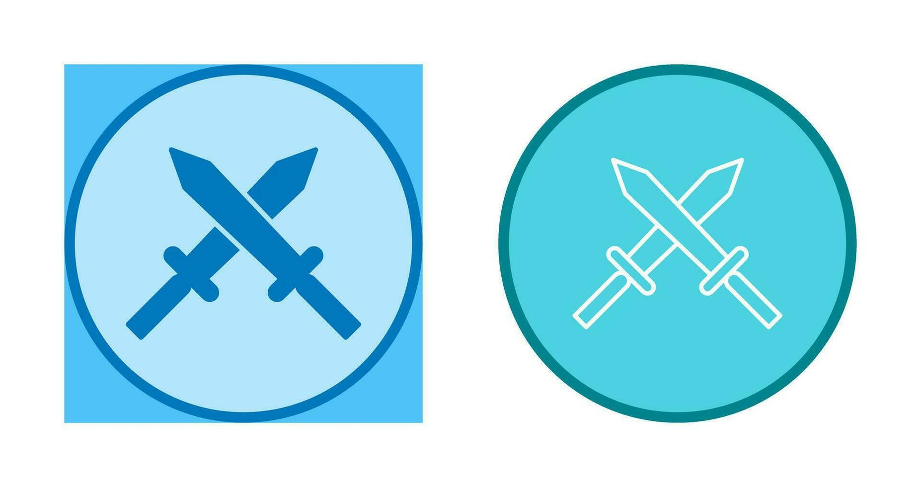 Unique Two Swords Vector Icon