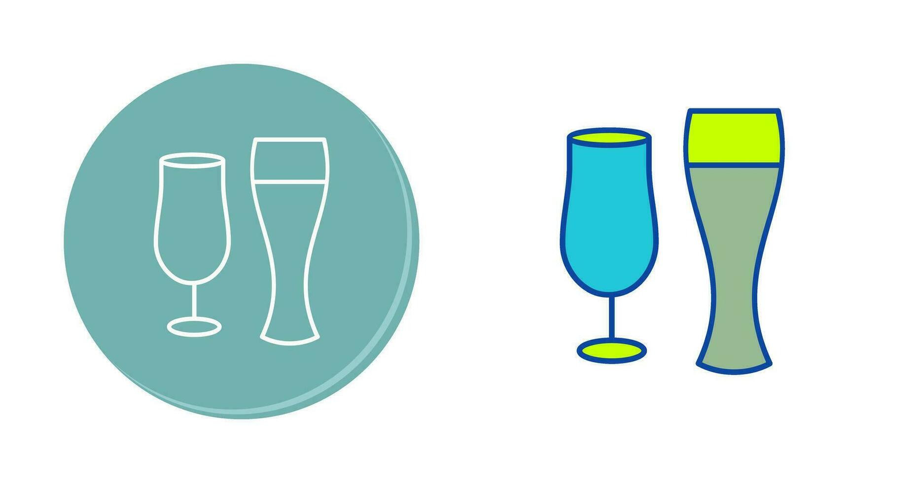 Unique Beer Glasses Vector Icon