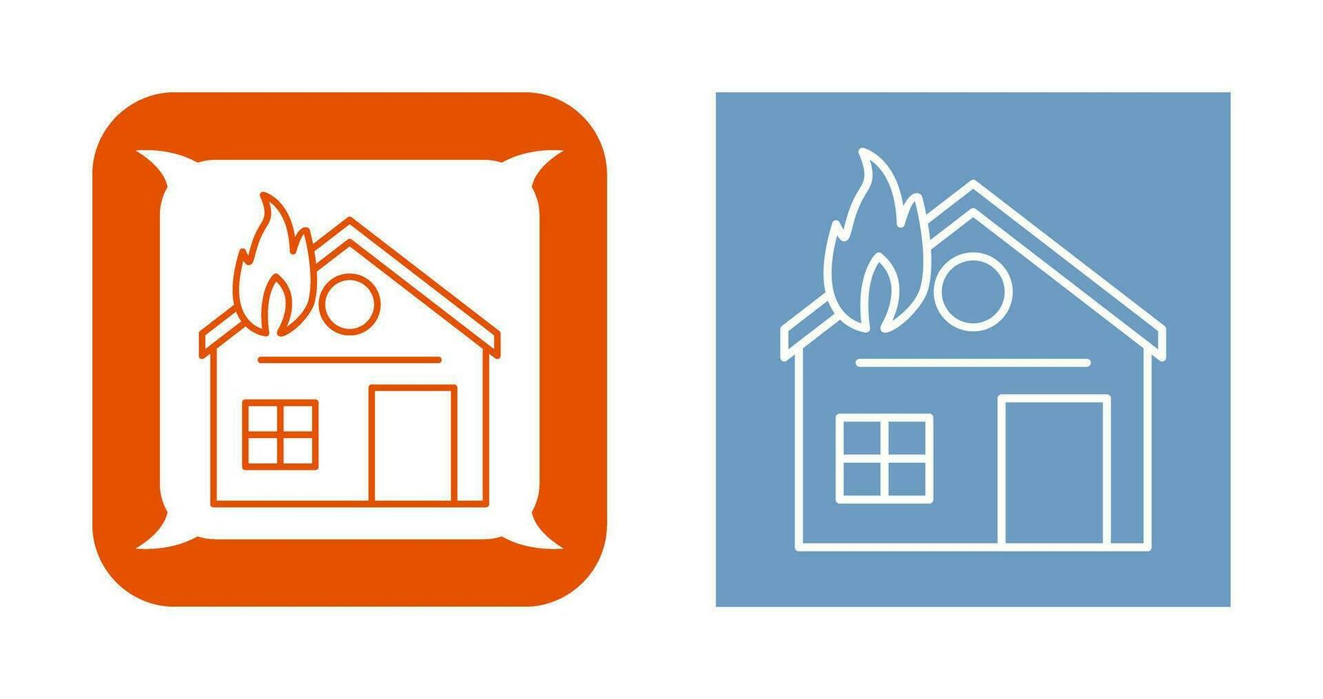 Unique House on Fire Vector Icon