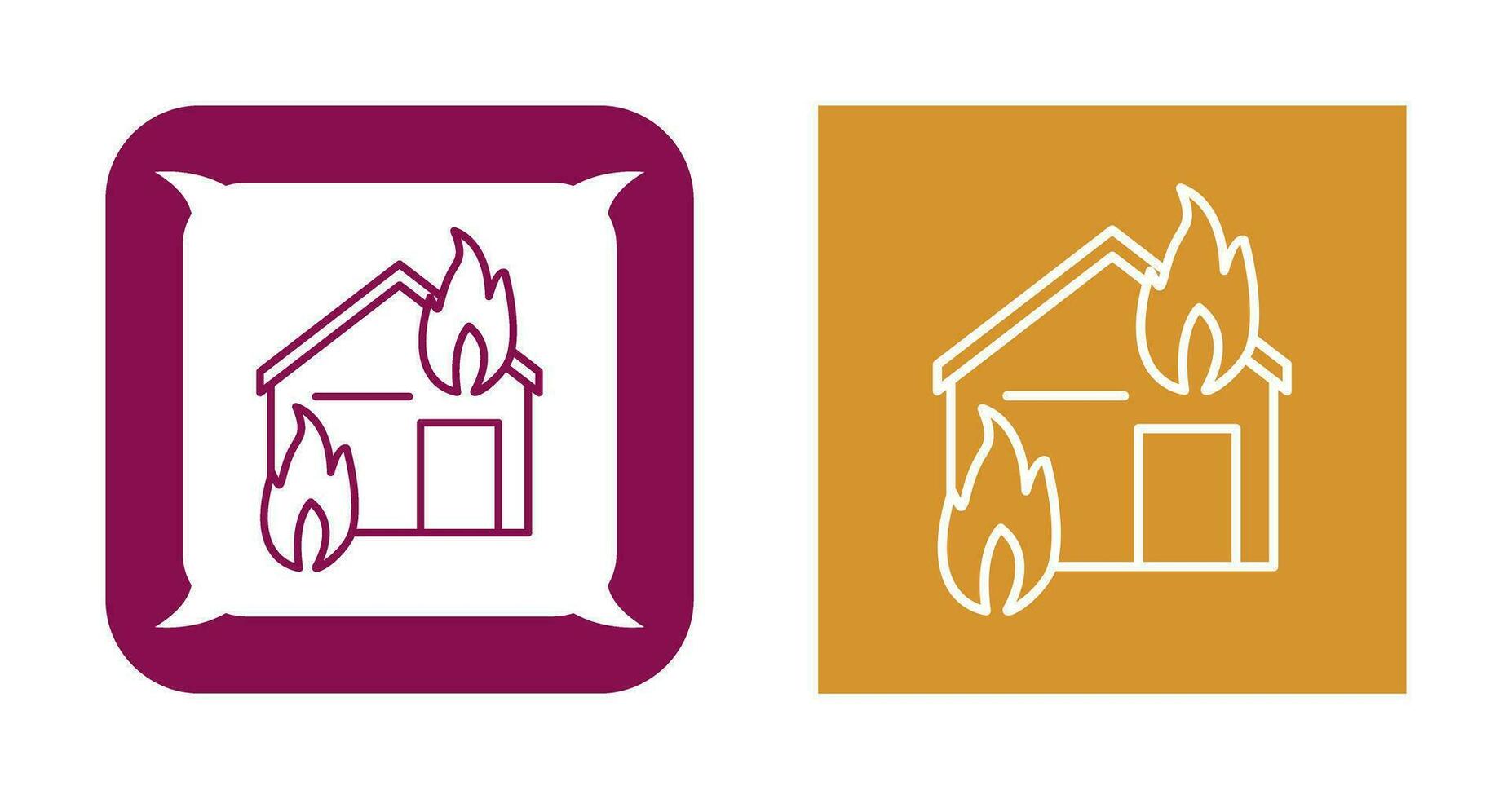 Unique Fire Consuming House Vector Icon