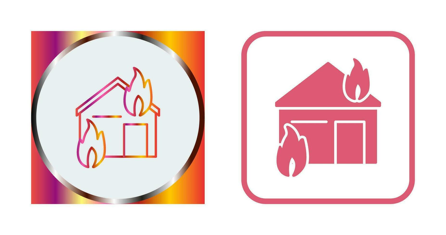 Unique Fire Consuming House Vector Icon