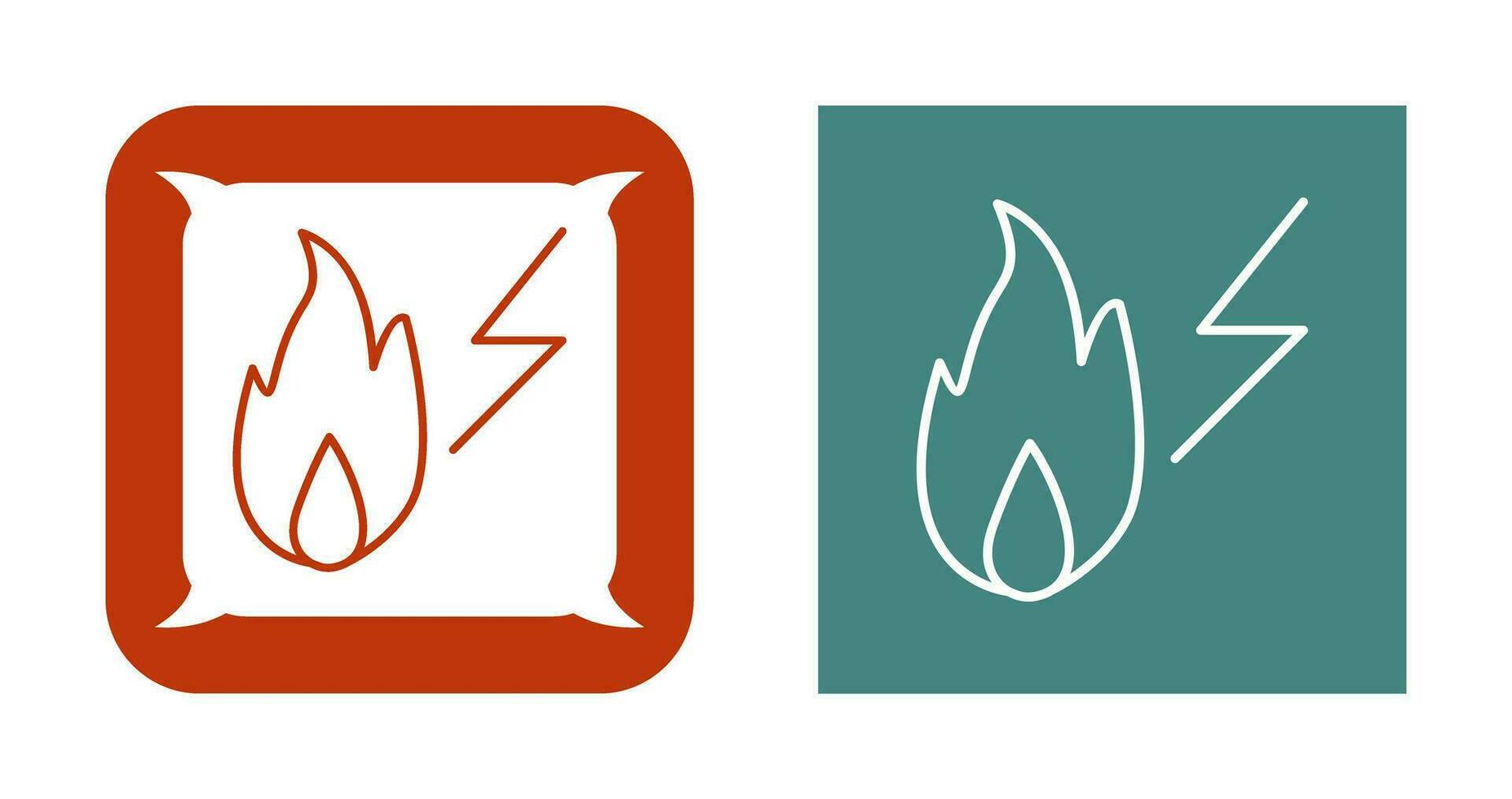 icono de vector de fuego de electricidad único