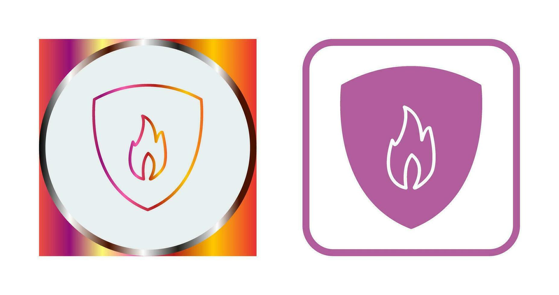 Unique Fire Shield Vector Icon