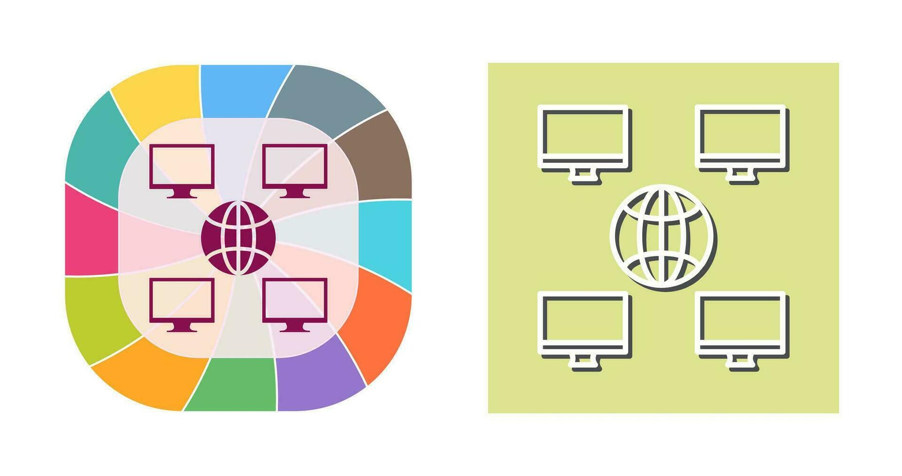 Unique Company Network Vector Icon